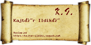 Kajtár Ildikó névjegykártya