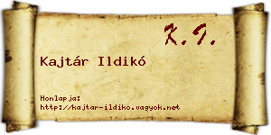 Kajtár Ildikó névjegykártya
